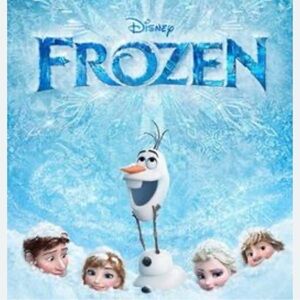 Disney Frozen Character Collage in Blue and White